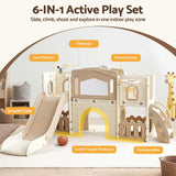 Toddler slide set crawl through playhouse