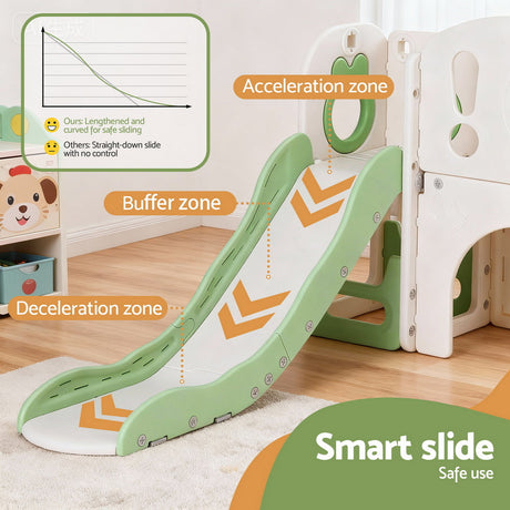 3 in 1 Slide and Play Centre with Basketball Hoop, Green
