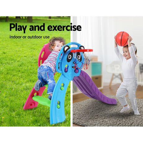 Keezi Kids Slide Set with Basketball Hoop