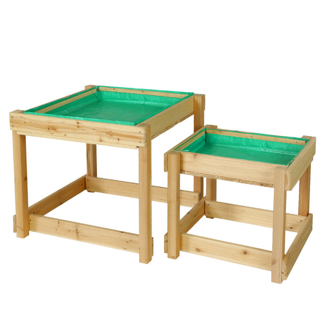 Wooden sand and water table play set with covers