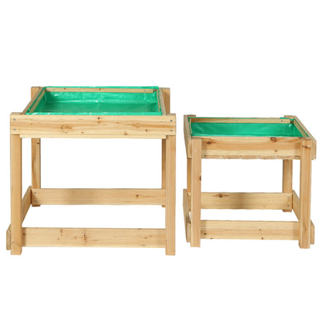 Wooden sand and water table play set with covers