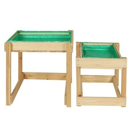 Wooden sand and water table play set with covers