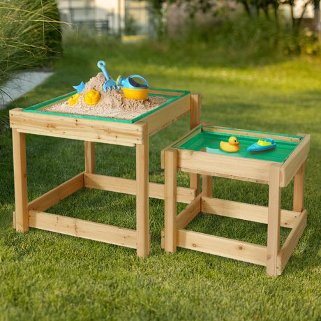 Wooden sand and water table play set with covers