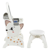 Kids two in one easel desk and stool set with LCD writing tablet
