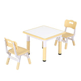 Kids yellow and white activity table with two chairs