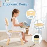 Yellow kids desk and chairs for drawing