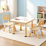 Kids yellow table and chairs set dimensions