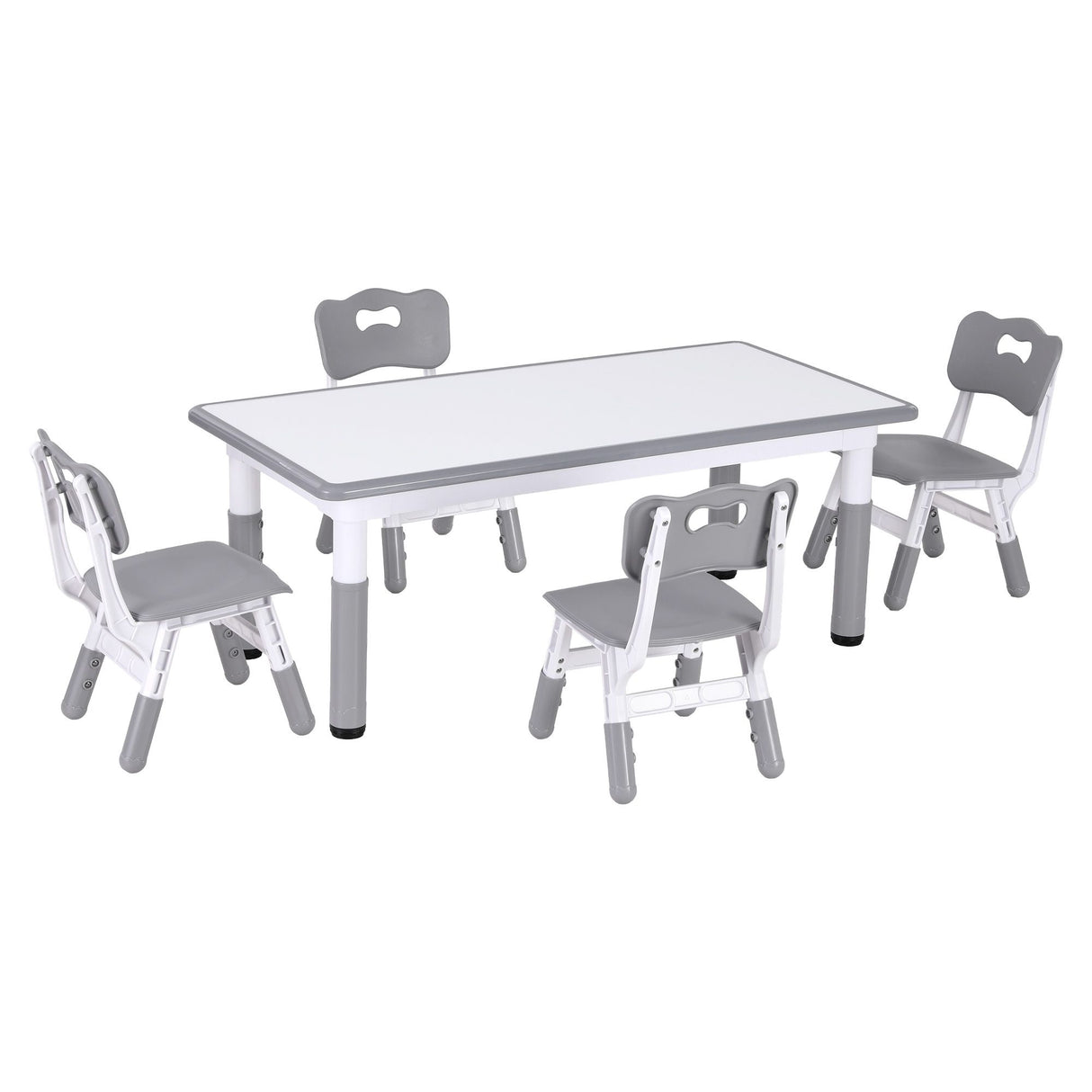 Kids grey and white activity table with four chairs