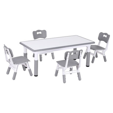Kids grey and white activity table with four chairs