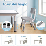 Height adjustable kids table set for learning and play