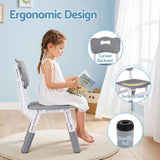 Grey kids desk and chairs for drawing