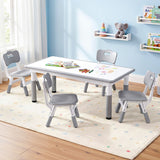 Kids grey table and chairs set dimensions