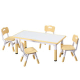 Kids Activity Table and 4 Chairs Set, Yellow