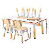 Kids Activity Table and 4 Chairs Set, Yellow