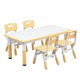 Kids Activity Table and 4 Chairs Set, Yellow