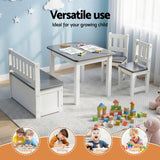 Hawea 2 in 1 Kids Table and Chair 4pcs, Grey