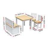 Hawea 2 in 1 Kids Table and Chair 4pcs, Natural