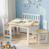 Hawea 2 in 1 Kids Table and Chair 4pcs, Natural