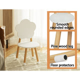 5 Piece Kids Table and Chairs Set White and Natural