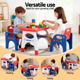 Kids table and chair set in orange and yellow