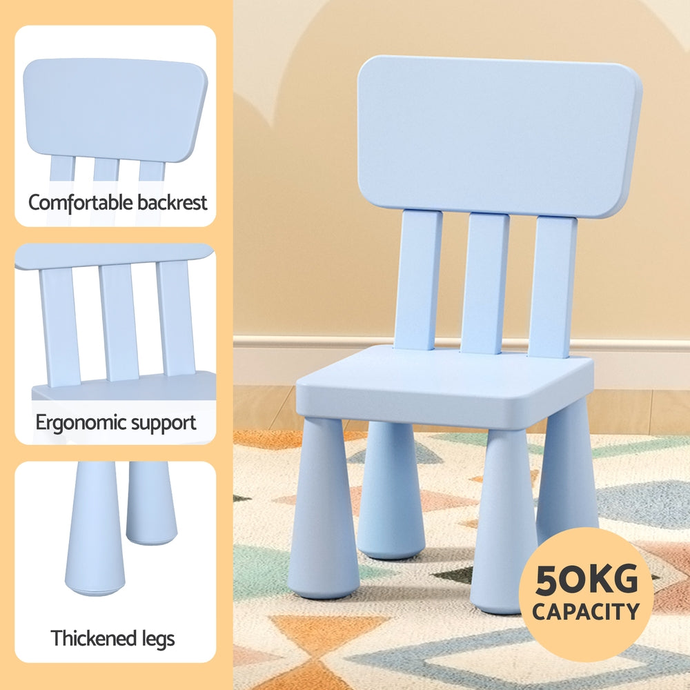 Kids Table and 2 Chairs Set, Blue