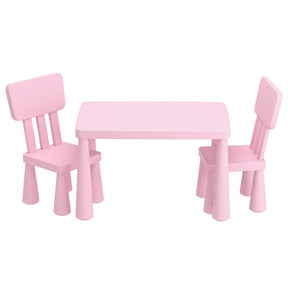 Kids Table and 2 Chairs Set, Pink