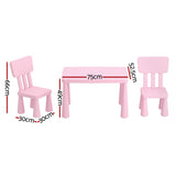 Kids Table and 2 Chairs Set, Pink