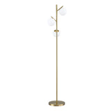 3 Light Tree Floor Lamp Gold with Glass Sphere Shades