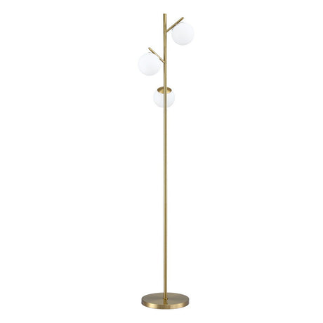 3 Light Tree Floor Lamp Gold with Glass Sphere Shades
