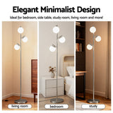 3 Light Tree Floor Lamp Silver with Glass Sphere Shades