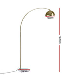 Modern Arched Floor Lamp — Gold Brass with Marble Base — Allure Home Collections
