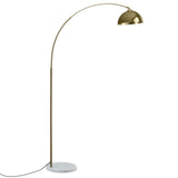 Modern Arched Floor Lamp — Gold Brass with Marble Base — Allure Home Collections