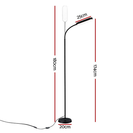 LED Floor Lamp with Remote Control — 4 Colour Temperatures, Flexible Neck — Allure Home Collections