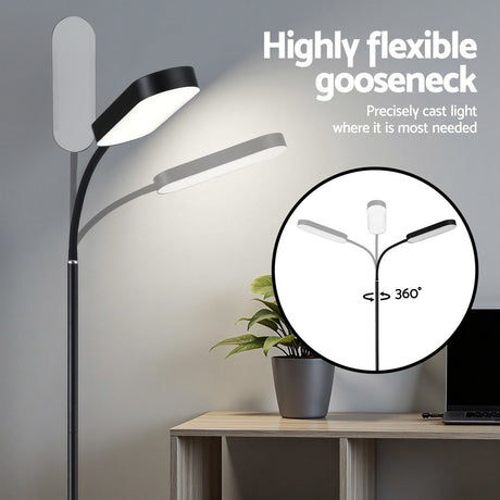 LED Floor Lamp with Remote Control — 4 Colour Temperatures, Flexible Neck — Allure Home Collections