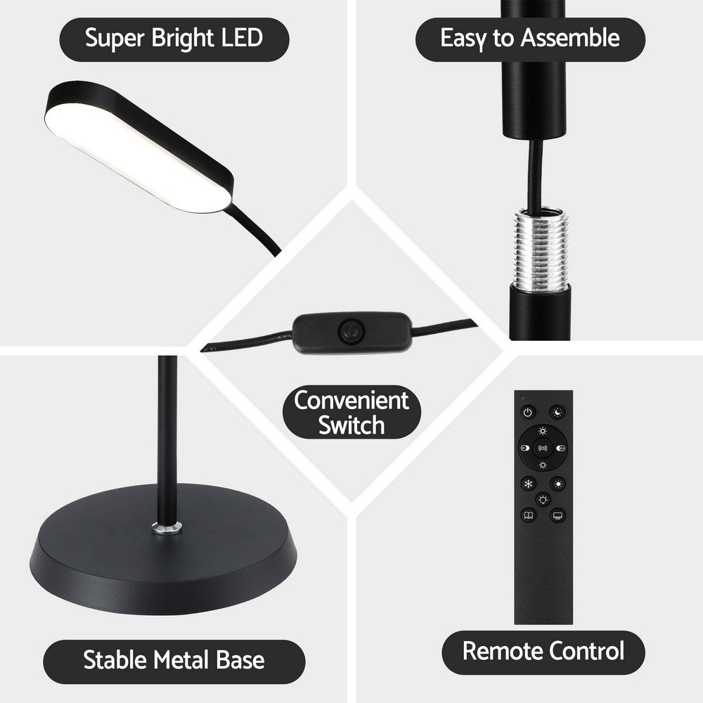 LED Floor Lamp with Remote Control — 4 Colour Temperatures, Flexible Neck — Allure Home Collections