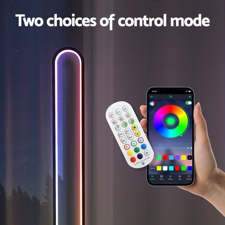 RGB LED Corner Floor Lamp 118cm — Remote Control, Gaming and Living Rooms — Allure Home Collections
