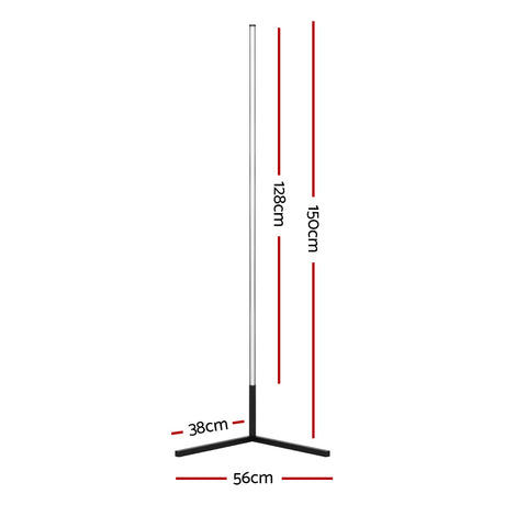 RGB LED Corner Floor Lamp 150cm — Remote Control, Gaming and Living Rooms — Allure Home Collections