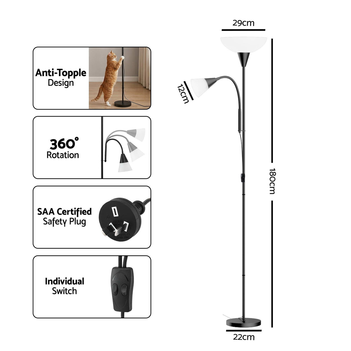 Mother and Child Floor Lamp Black