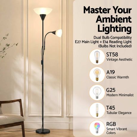 Mother and Child Floor Lamp Black