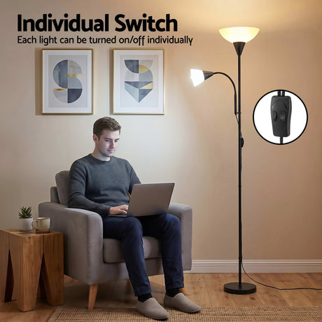 Mother and Child Floor Lamp Black