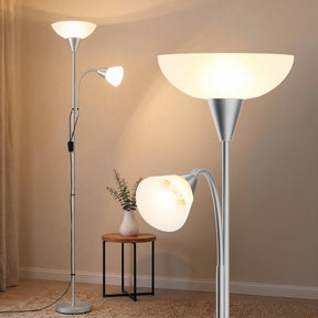 Mother and Child Floor Lamp Silver