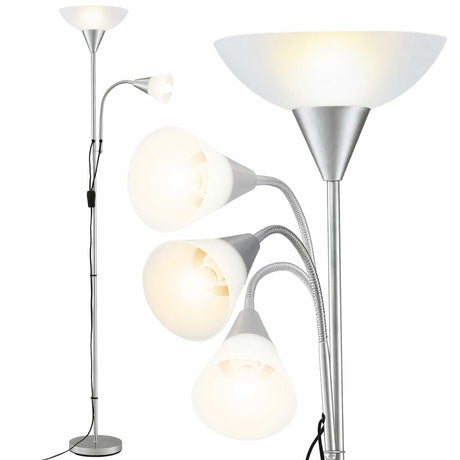 Mother and Child Floor Lamp Silver