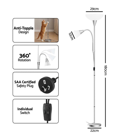 Mother and Child Floor Lamp Silver