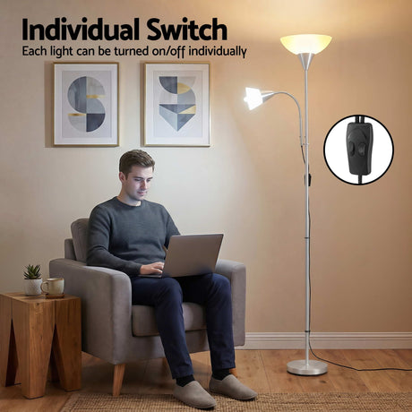 Mother and Child Floor Lamp Silver