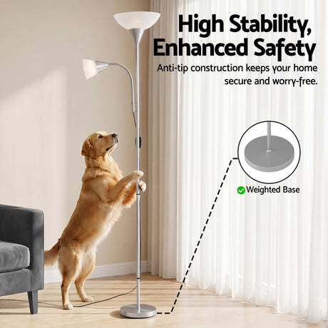 Mother and Child Floor Lamp Silver