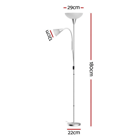 Modern Mother and Child Floor Lamp — Silver — Allure Home Collections