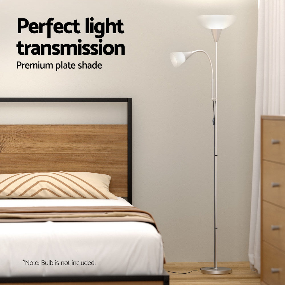 Modern Mother and Child Floor Lamp — Silver — Allure Home Collections