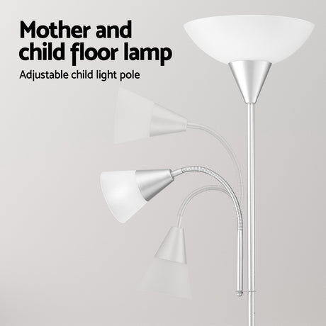 Modern Mother and Child Floor Lamp — Silver — Allure Home Collections
