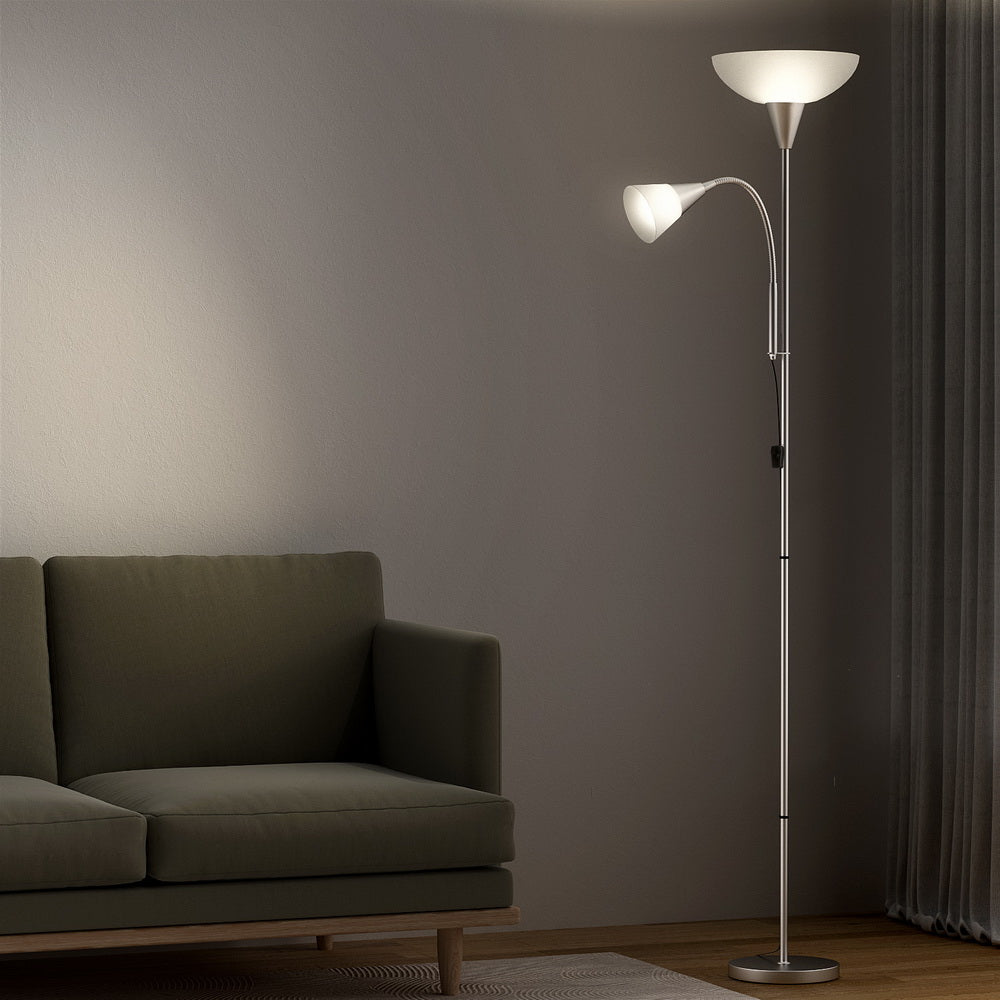 Modern Mother and Child Floor Lamp — Silver — Allure Home Collections