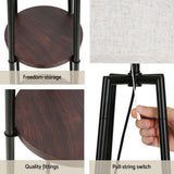 2-Tier Shelf LED Floor Lamp — Modern Upright with Linen Shade — Allure Home Collections